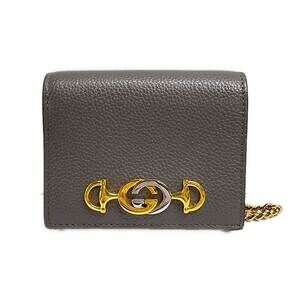 Gucci Zumi Bifold Wallet 570660 Gray Gold Silver